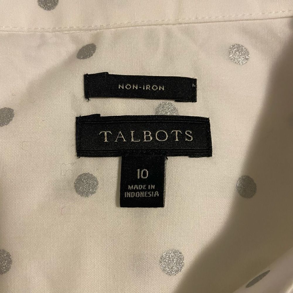 Talbots Polka Dot Button Down Blouse - Picture 5 of 6